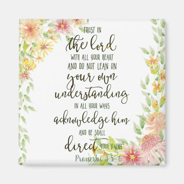 Imán Confía en el Señor floral  (Frente)