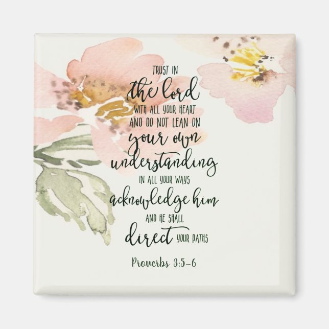 Imán Confía en el Señor floral (Frente)