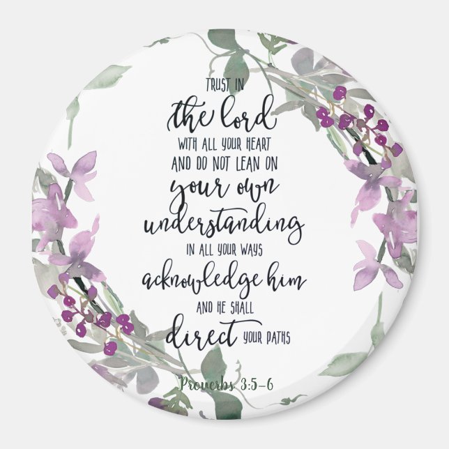 Imán Confía en el Señor floral (Frente)