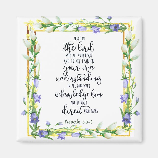 Imán Confía en el Señor floral (Frente)