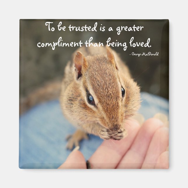 Imán Confiando en Chipmunk Magnet (Frente)