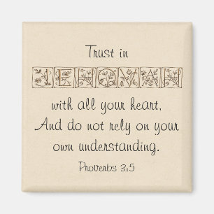 Imán Confianza en la escritura Magnet~Gold de Jehová