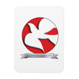 Imán Confirmación de paloma blanca en el círculo rojo