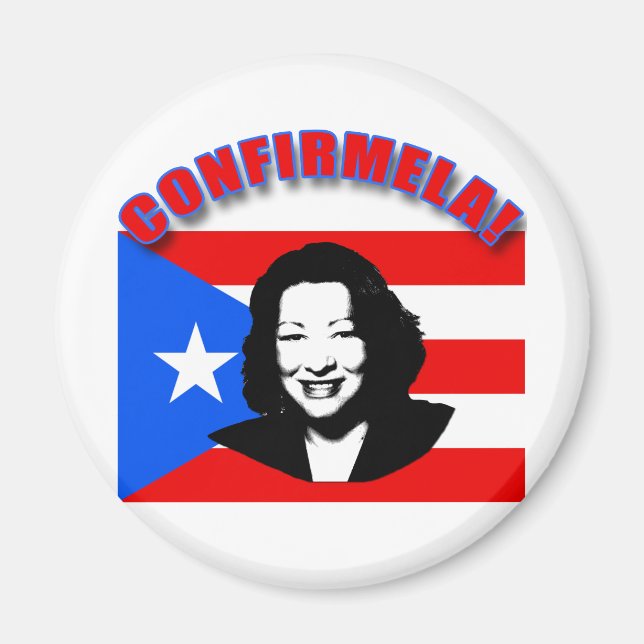 Imán CONFIRMELA Con Bandera de Puerto Rico (Frente)