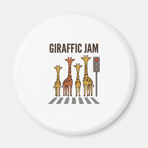 Imán Congestión Giraffic divertido cruce de jirafas vec