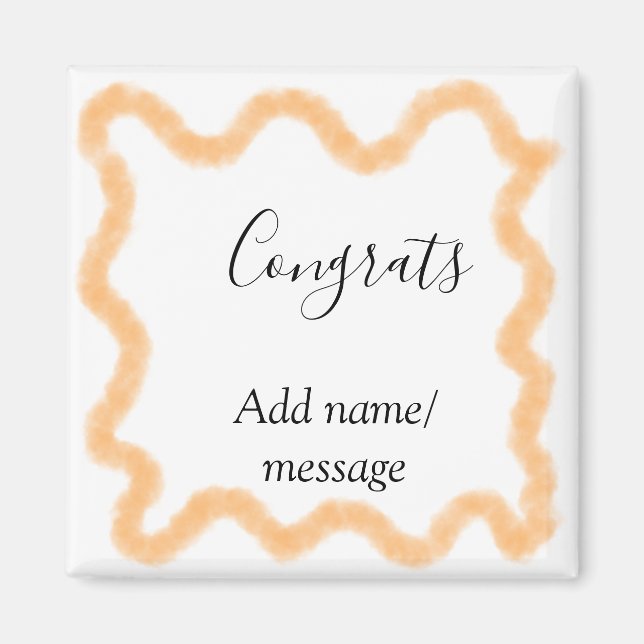 Imán Congrats orange spiral Spanish border boho retro n (Frente)