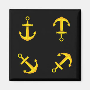 Imán Conjunto de anclaje de barco de oro del personaliz