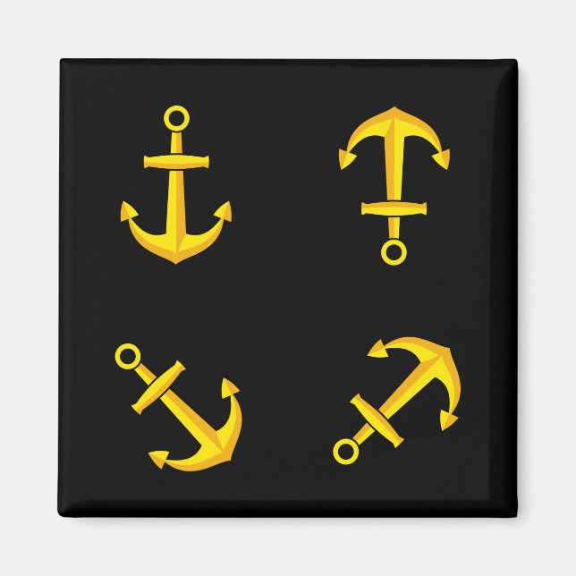 Imán Conjunto de anclaje de barco de oro del personaliz (Frente)