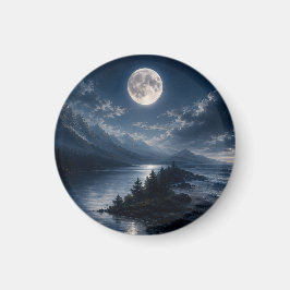 Imán Conjunto de arte de pared de lago en la montaña a