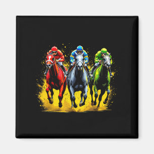 Imán Conjunto de carreras de caballos escena de carrera