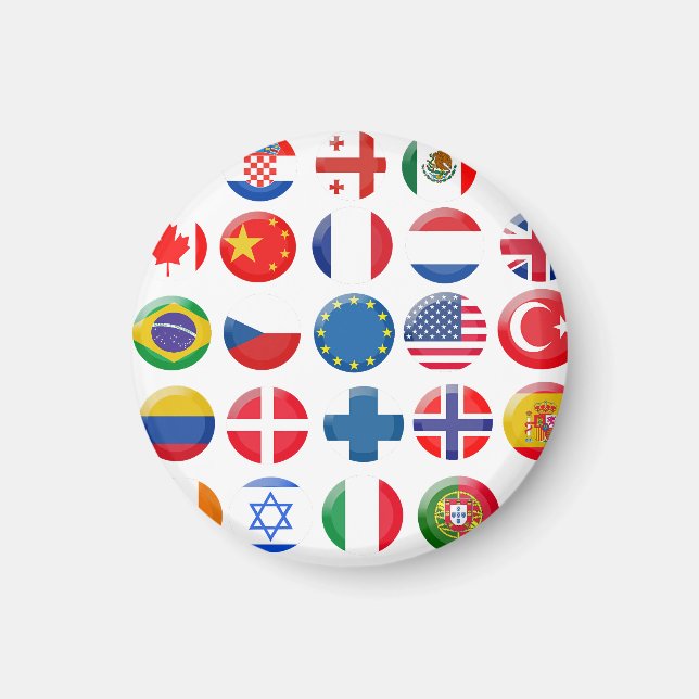 Imán Conjunto de iconos de países (Frente)