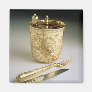 Imán Conjunto de un cuchillo, tenedor, cuchara y vaso d