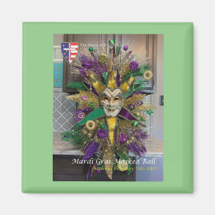 imán conmemorativo de la bola enmascarada Mardi G