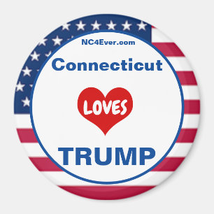 Imán Connecticut AMA TRUMP Nevera patriótica