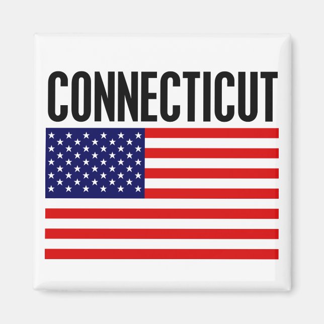 Imán Connecticut, estrellas y rayas (Frente)