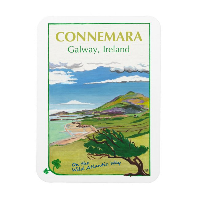 Imán Connemara Travel Poster Fridge Magnet (Vertical)