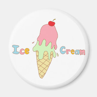 Imán Cono de crema de hielo de fresa