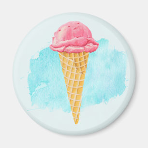 Imán Cono De Helado Con Pinta Azul