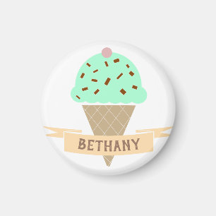 Imán Cono de helado de chichas de menta para niños pers