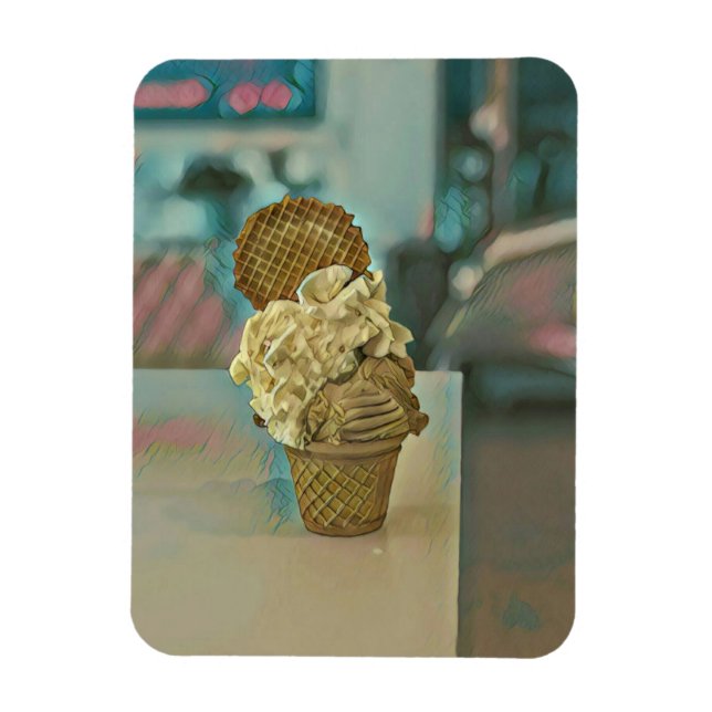 Imán Cono de helado de chocolate (Vertical)
