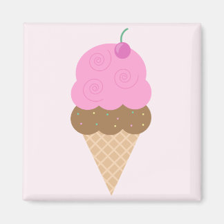 Imán Cono de helado de fresa