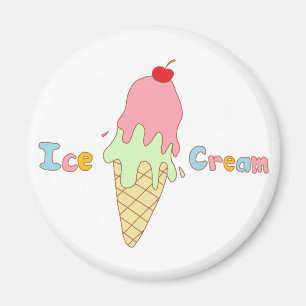 Imán Cono de helado de la menta de la fresa