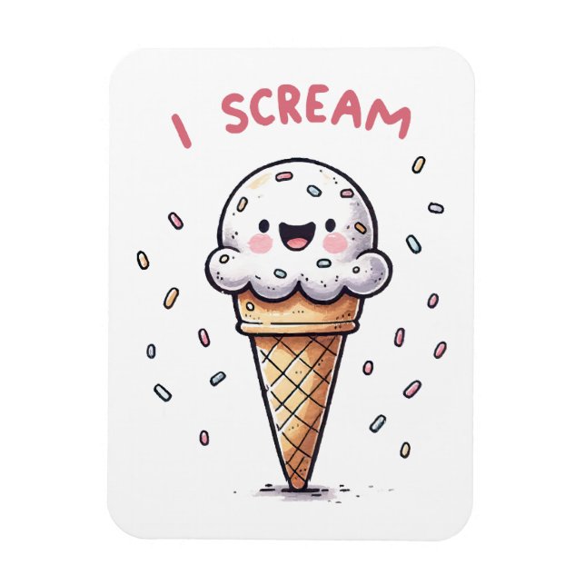 Imán Cono de helado I Scream con grageas (Vertical)