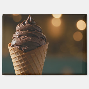 Imán Cono de helado suave de chocolate