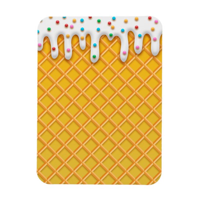 Imán Cono De Waffle De Goma De Hielo Con Rasplantes (Vertical)