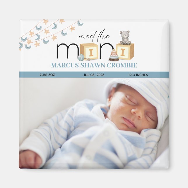 Imán Conoce al Mini Blue Baby Magnet (Frente)
