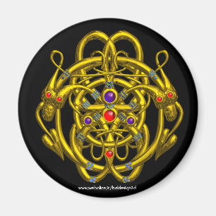 IMÁN CONOCIMIENTOS CELÁTICOS DE ORO CON DOS DRAGONES