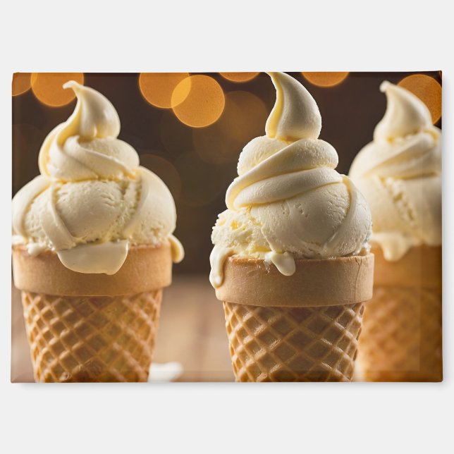 Imán Conos de helado suave de vainilla (Anverso)