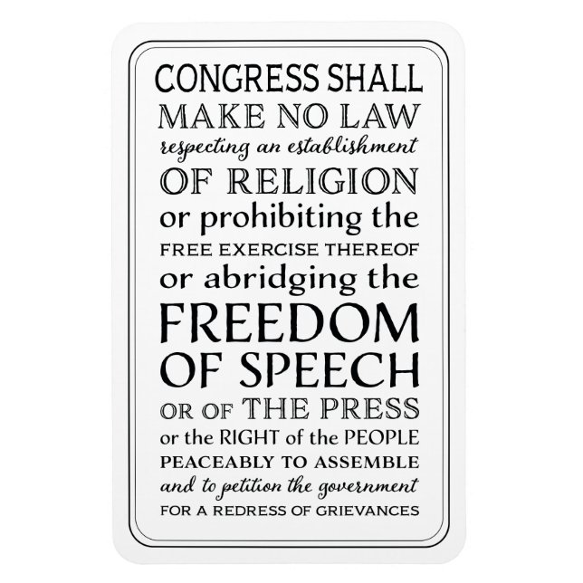 Imán Conozca sus derechos de primera enmienda (Vertical)