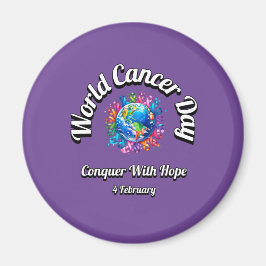 Imán Conquistar Con Esperanza. Día Mundial del Cáncer.