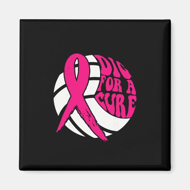 Imán Consciente Del Cáncer De Mama De Voleibol De Cure (Frente)