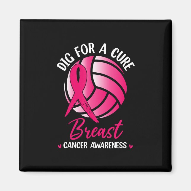 Imán Consciente Del Cáncer De Mama De Voleibol De Cure (Frente)