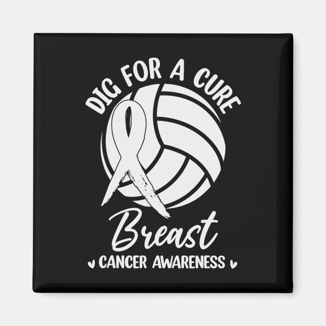 Imán Consciente Del Cáncer De Mama De Voleibol De Cure (Frente)