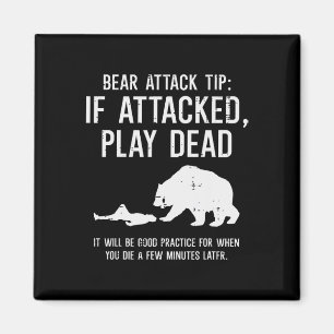 Imán Consejo de ataque de oso de camping divertido para
