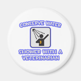 Imán Conservar el agua.. Ducha con veterinario