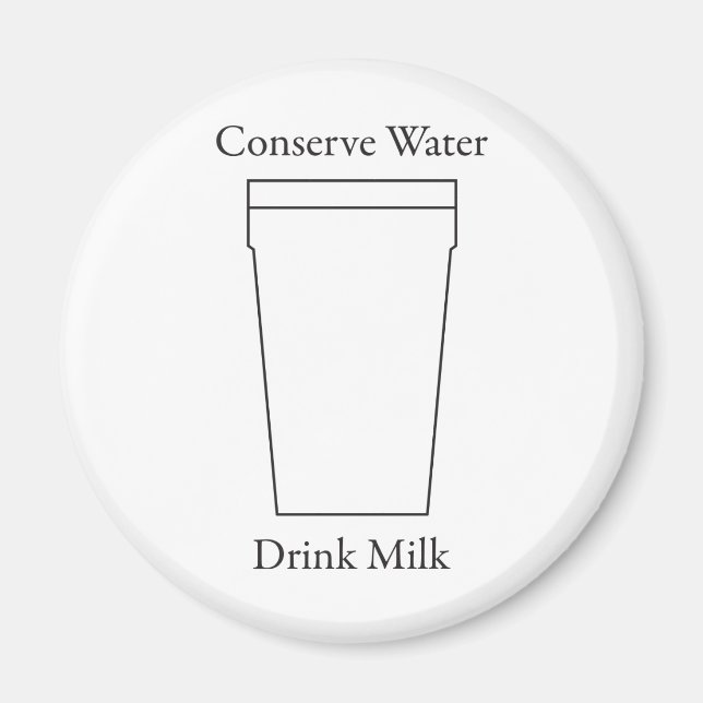 Imán Conservar LECHE para beber agua (Frente)
