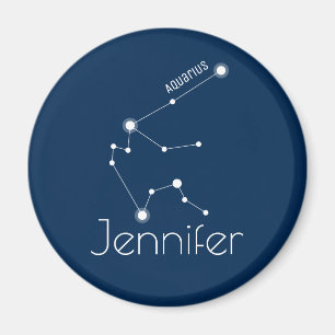 Imán Constelación de Aquarius Zodiac personalizada