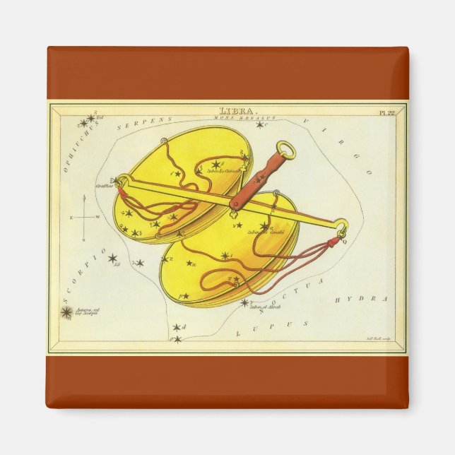 Imán Constelación de la escala de Libra de Astrología Z (Frente)