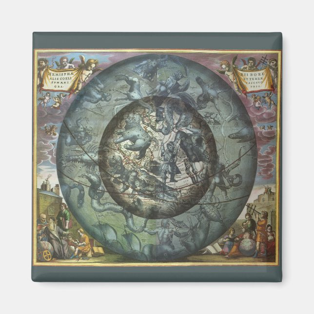 Imán Constelación del Norte Vintage Astronomía Celeste (Frente)