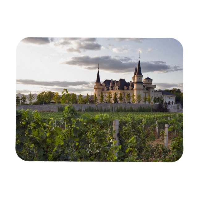 Imán Construcción de bodega vista desde el viñedo de (Horizontal)