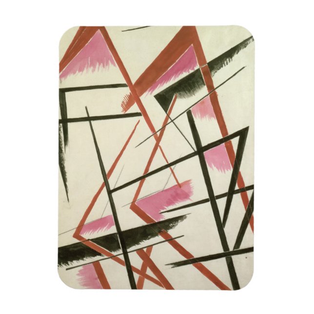 Imán Construcción lineal, c.1921 (gouache sobre papel) (Vertical)