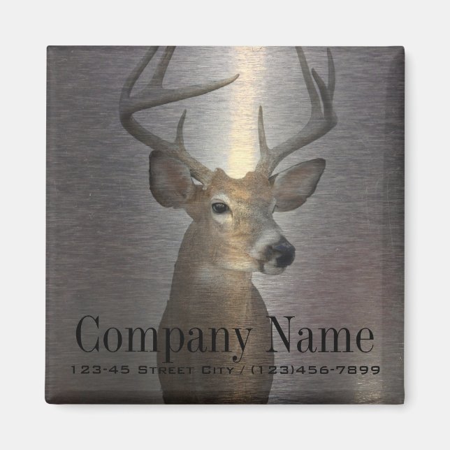 Imán construcción rústica metalizado de ciervos del cam (Frente)