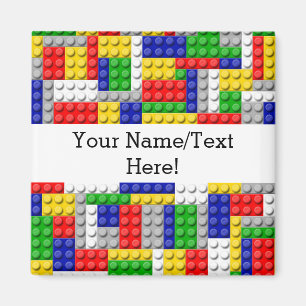 Imán Construir Blocks Primarios de color Cumpleaños/Fie