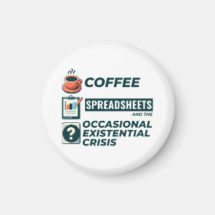 Imán Contable Bookkeep Coffee Spreadsheet Funny