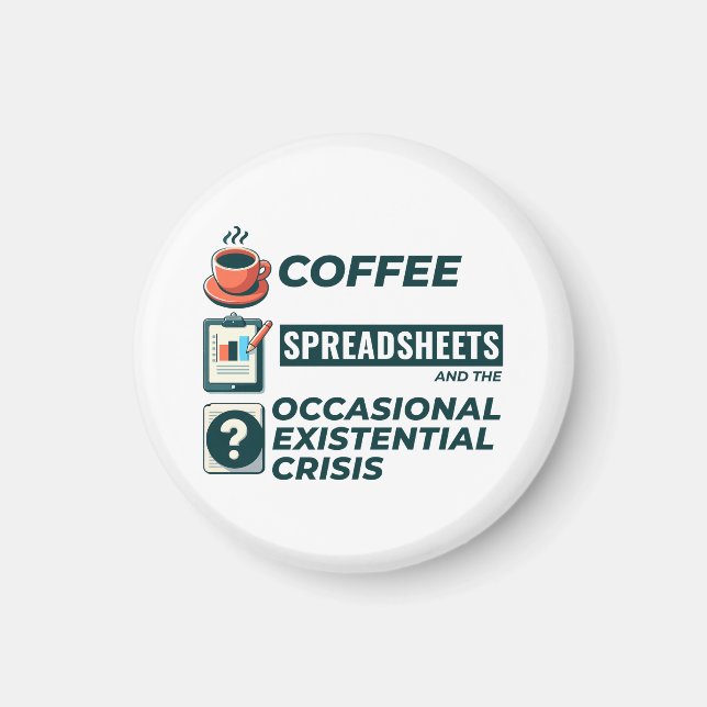 Imán Contable Bookkeep Coffee Spreadsheet Funny (Frente)