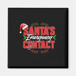 Imán Contacto de emergencia de navidades Santa. Enferme
